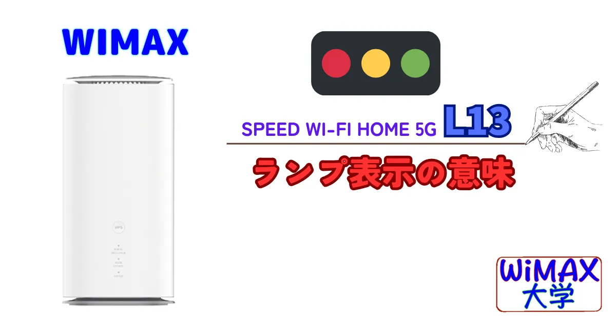 Speed Wi-Fi HOME 5G L13ランプ表示の意味一覧